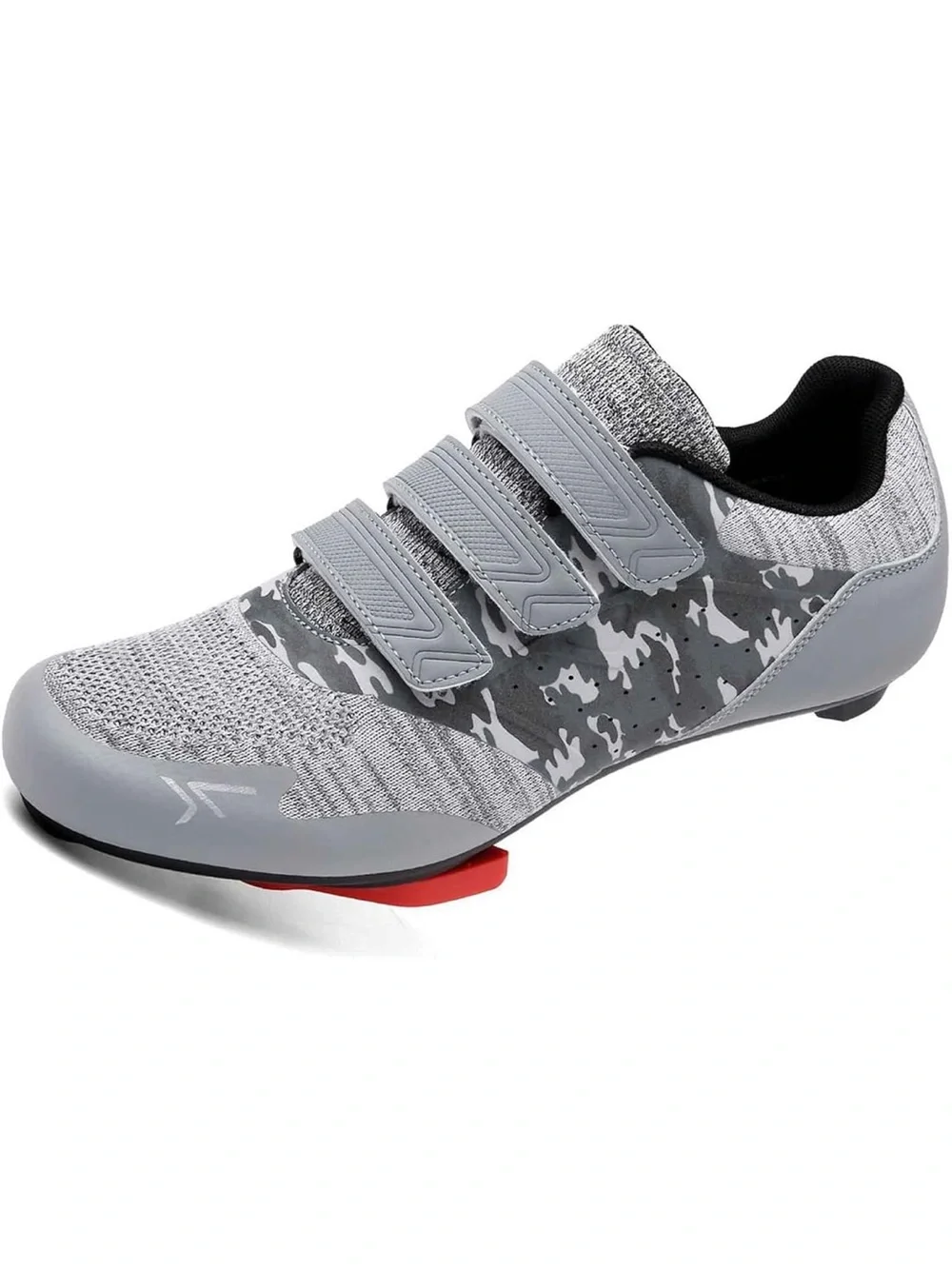 Men's Grey Camouflage Cycling Shoes with Velcro Straps